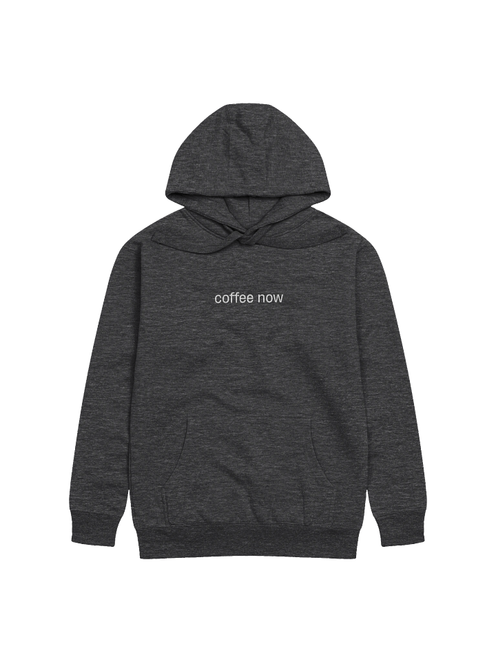 Hoodie “coffee now” print lowercase - white typo product image (1)