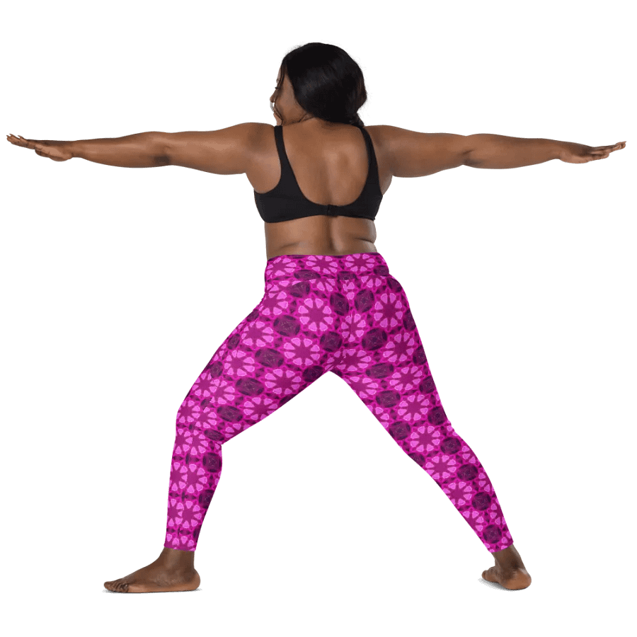Abstract Raspberry Shapes Repeating Pattern Ladies Leggings product image (11)