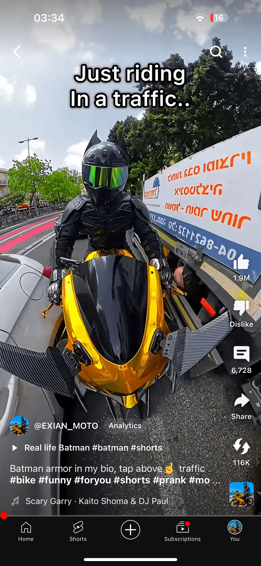Personal video hello, B-day greeting from Batman Biker! product image (5)