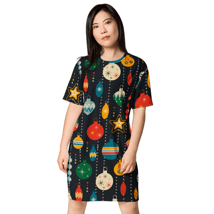 Christmas Ornaments T-Shirt Dress product image (1)