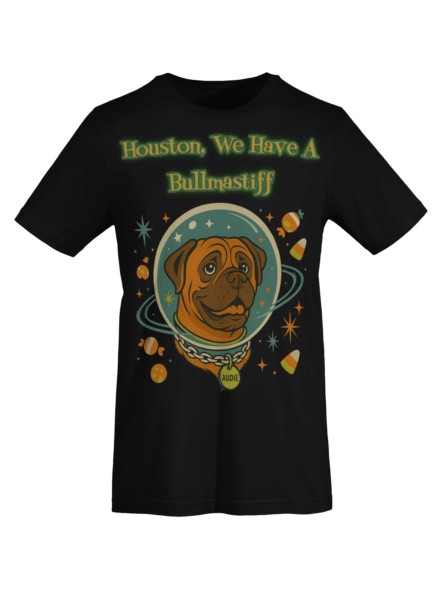 Houston, We Have a Bullmastiff – Retro Space Dog Tee product image (27)