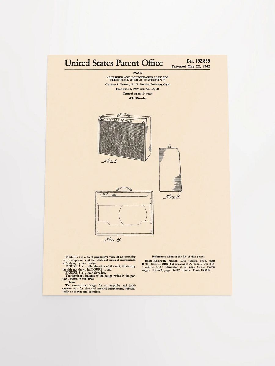 Vintage amp patent print product image (4)