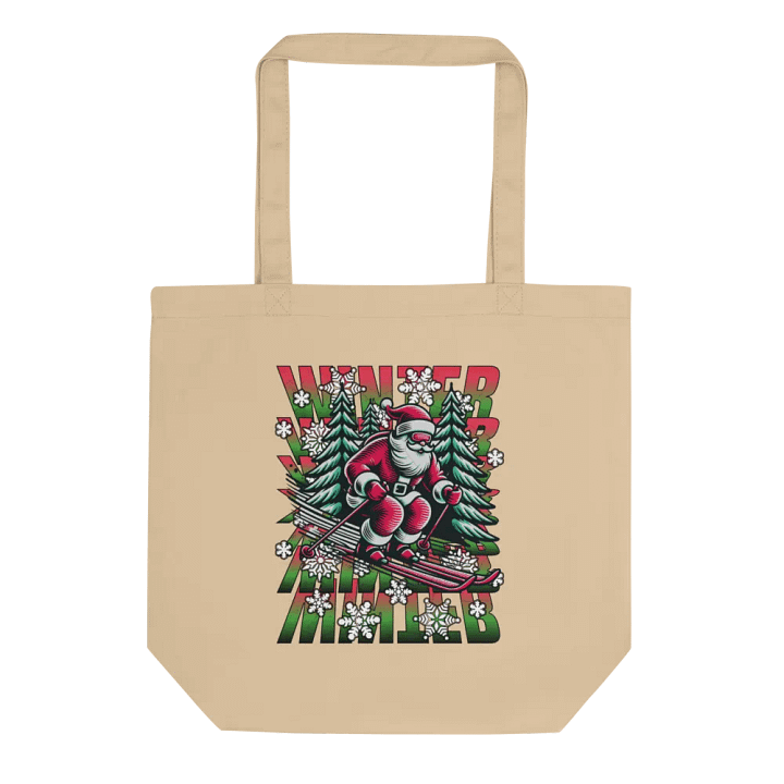 Winter Santa Skiing Wonderland Eco Tote Bag product image (1)