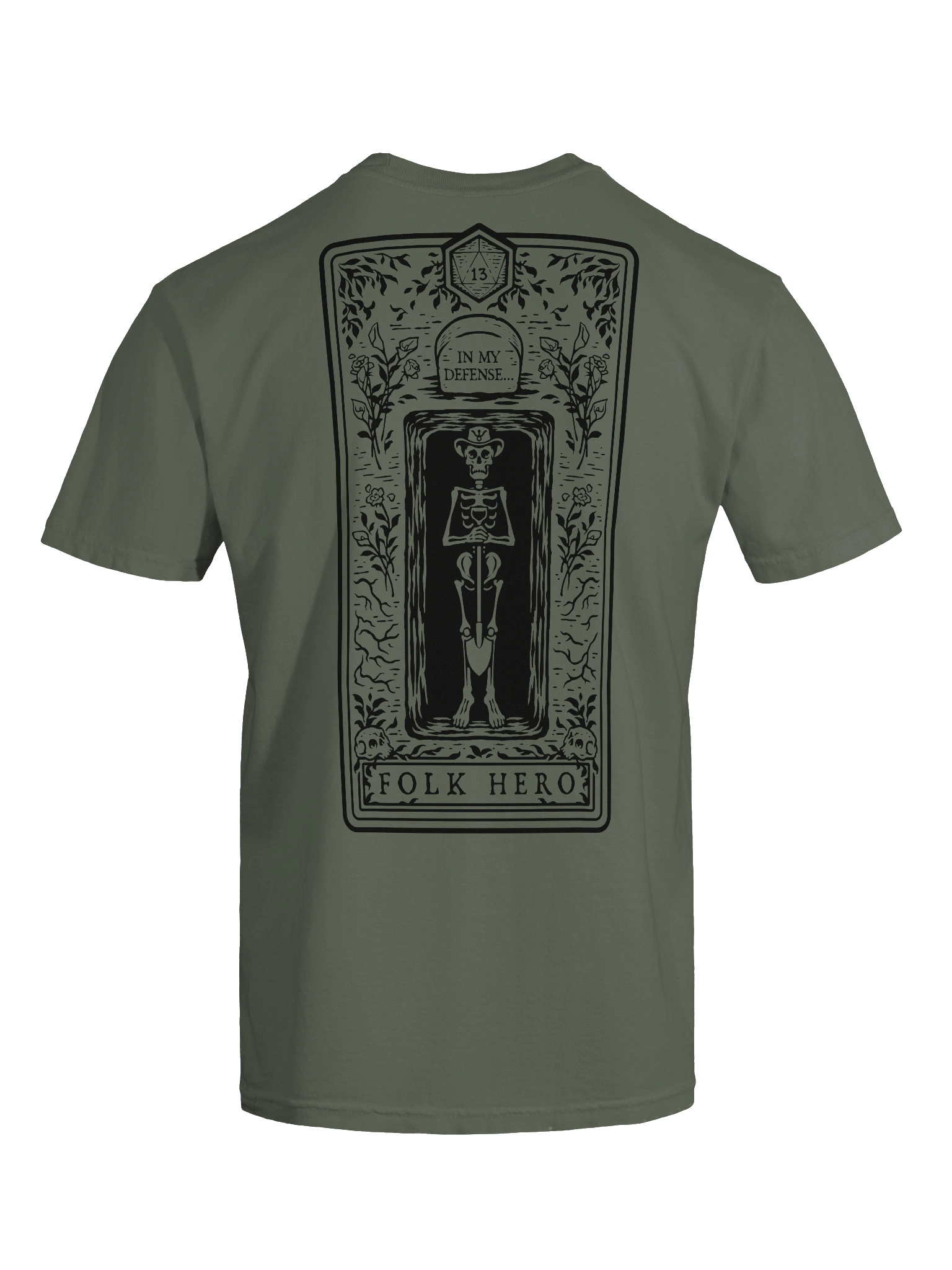 Disgraced Folk Hero (Moss T-Shirt) product image (11)