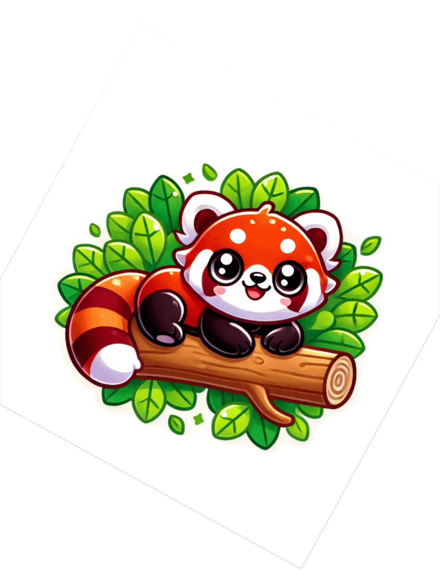 Adorable Cheerful Red Baby Panda Kiss Cut Stickers. product image (2)