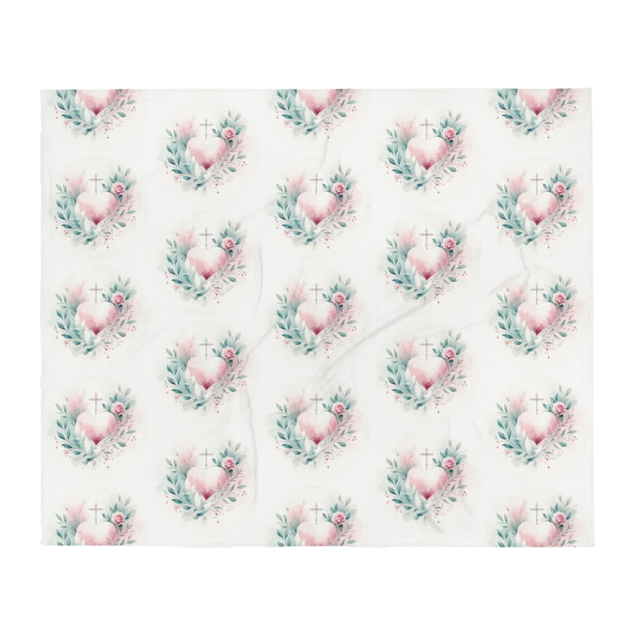 Floral Heart and Cross Throw Blanket product image (13)