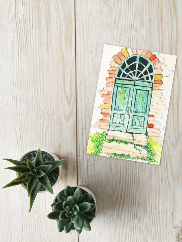Double Door Arch Blank Card product image (4)