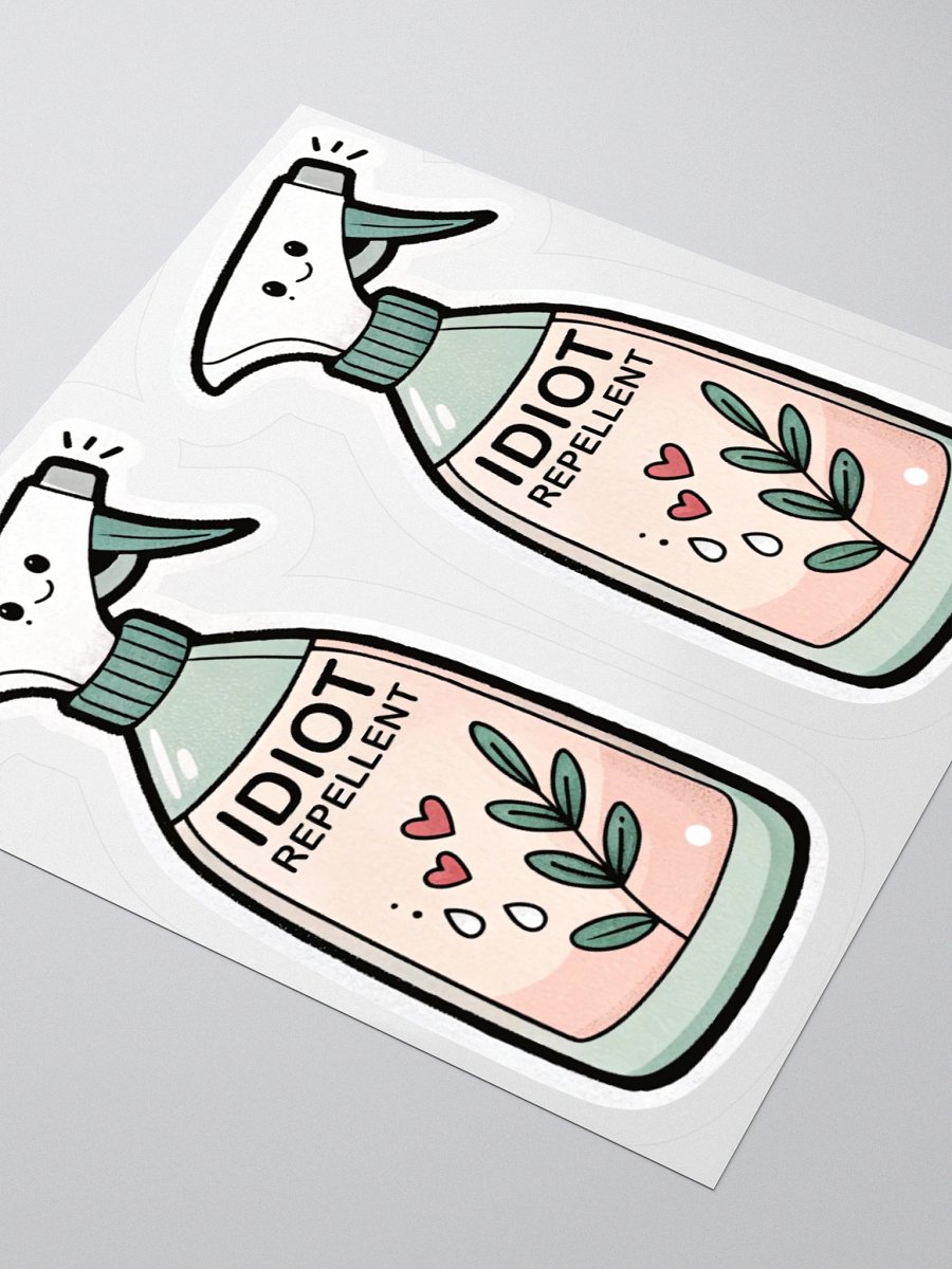 Idiot Repellent Spray Bottle Sticker - Funny Anti-Annoyance Decal product image (3)