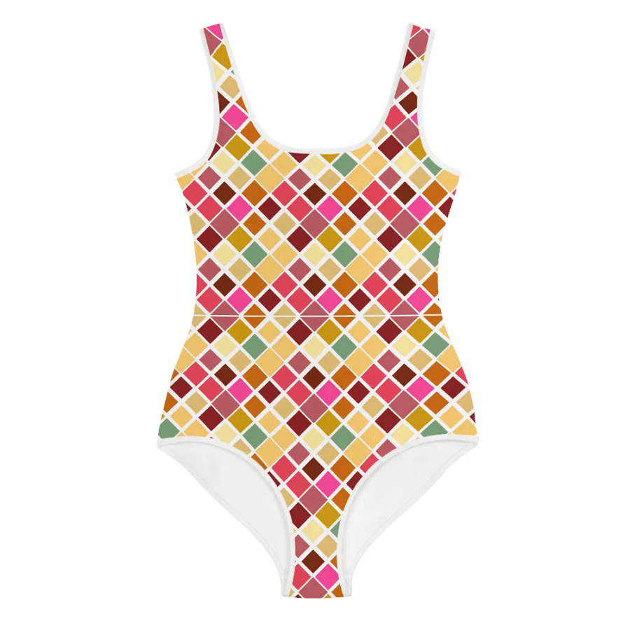Colorful Square Patterns Youth Swimsuit - Ver 6 product image (1)