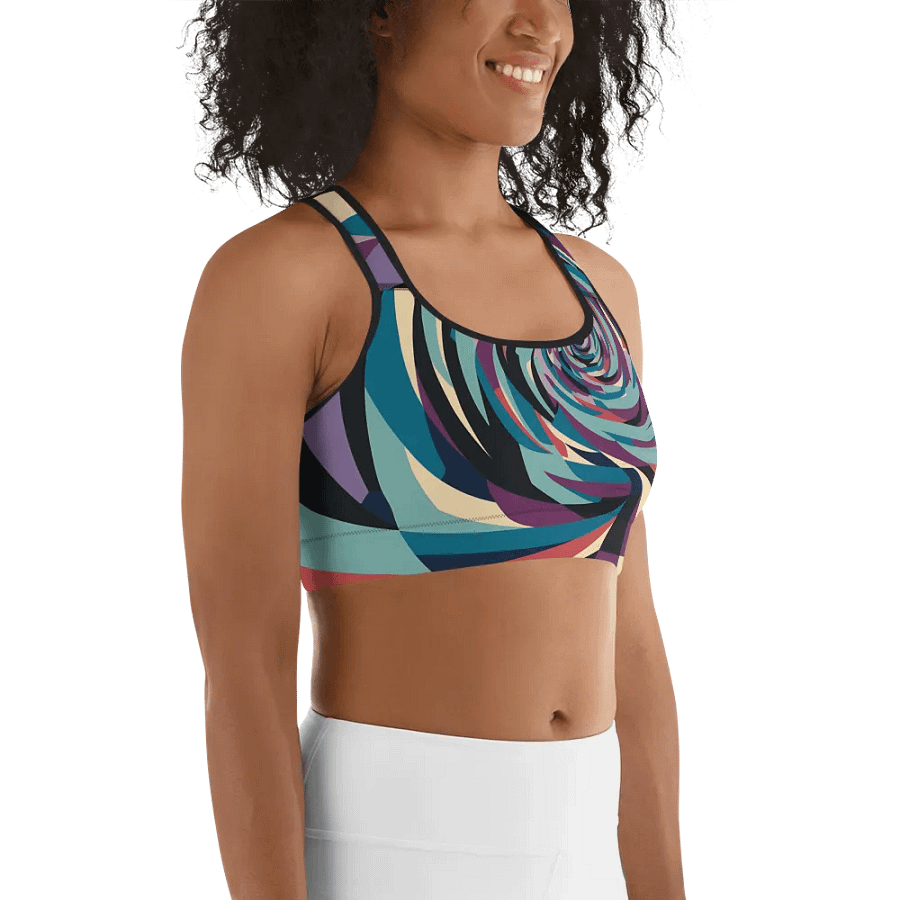 Abstract Lithographic Pattern Design Sports Bra - V5 product image (11)