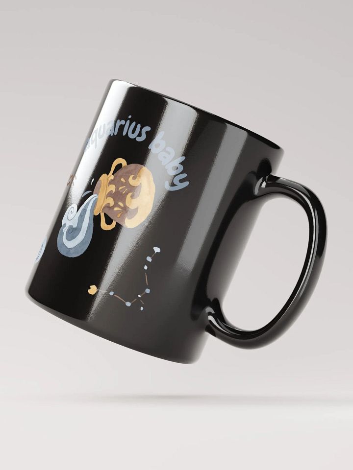 Aquarius Baby January 20 – February 18 BLACK GLOSSY MUG Baby Gift, New Baby Gift, Fun Astrology Gift product image (4)