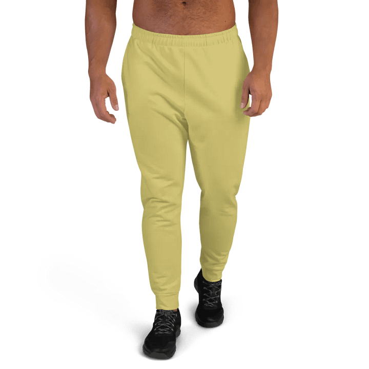 Plain Medium Yellow Light Summer Recycled Polyester Premium Men's Joggers by Treasure Pie product image (1)