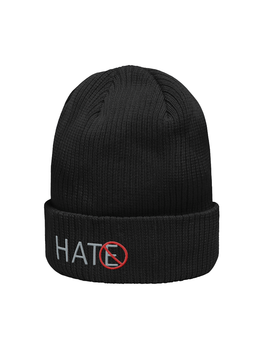 No Hate Organic Beanie - Gray Lettering product image (2)