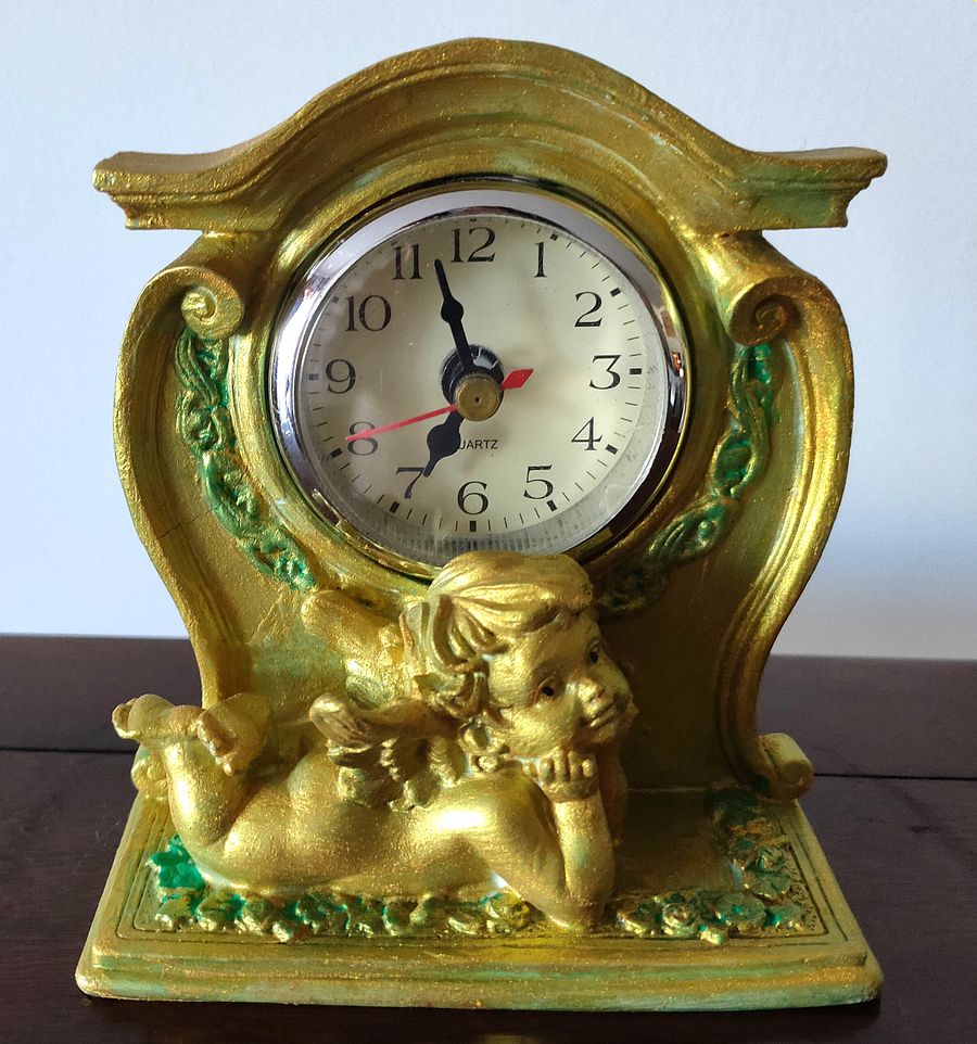Relógio anjo, anjo dourado verde, decoração quarto product image (3)