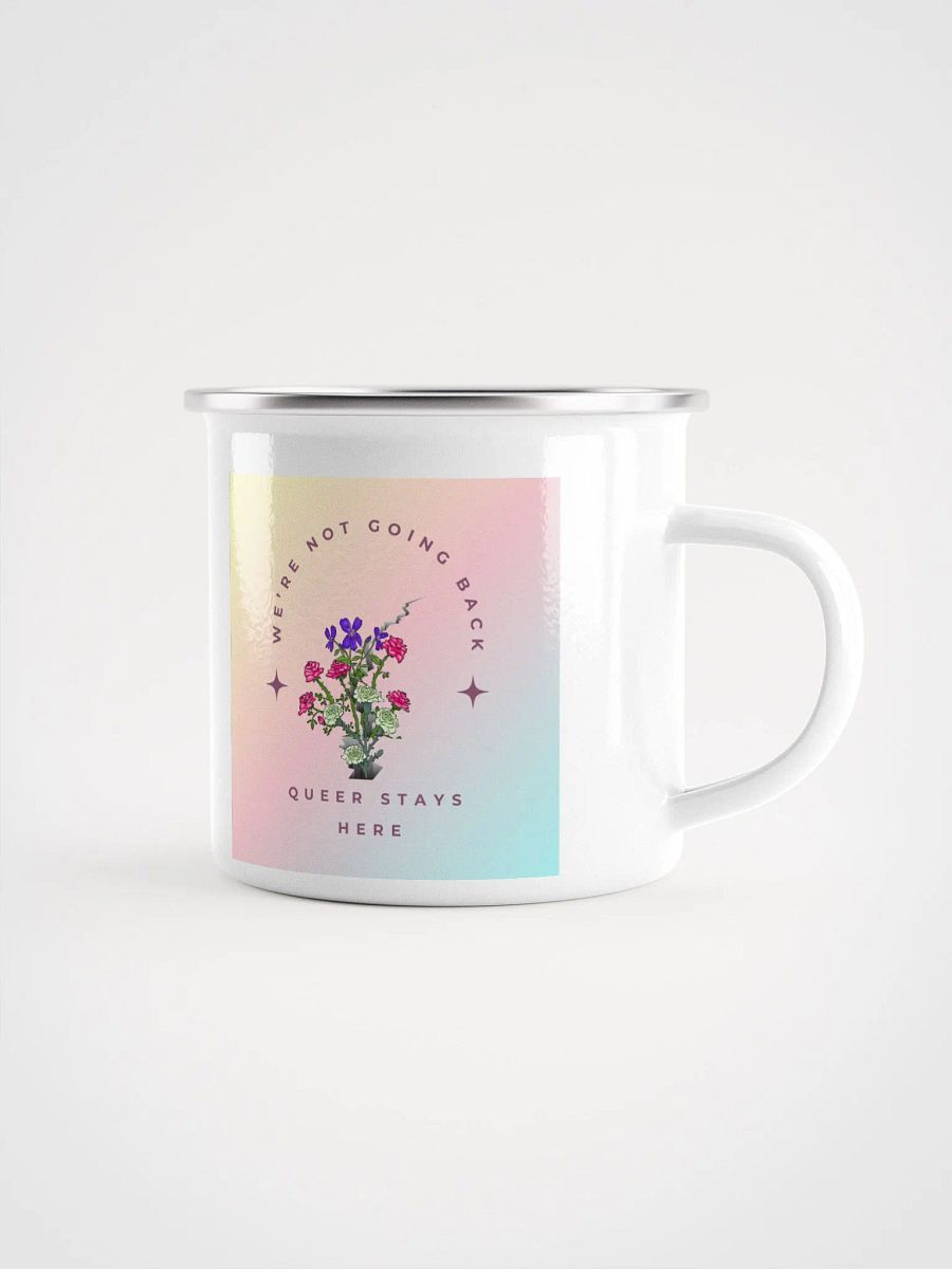 Queer Stays Here Enamel Mug product image (1)