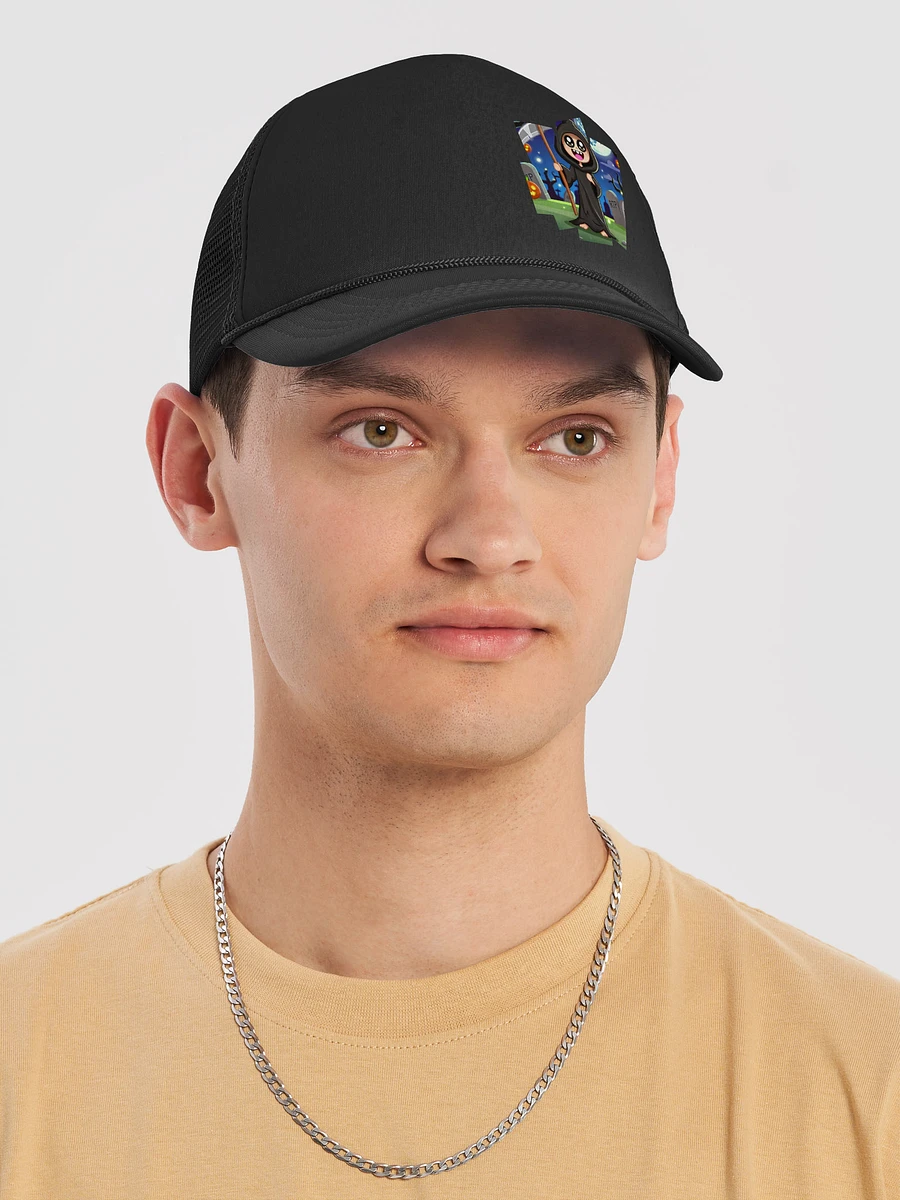 Chibi Grim Reaper Emblem Ball Cap – Playful Eternity product image (5)