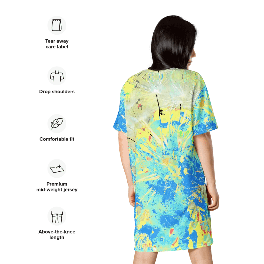 Cool Abstract Dandelion Seeds Ladies T Shirt Dress product image (10)