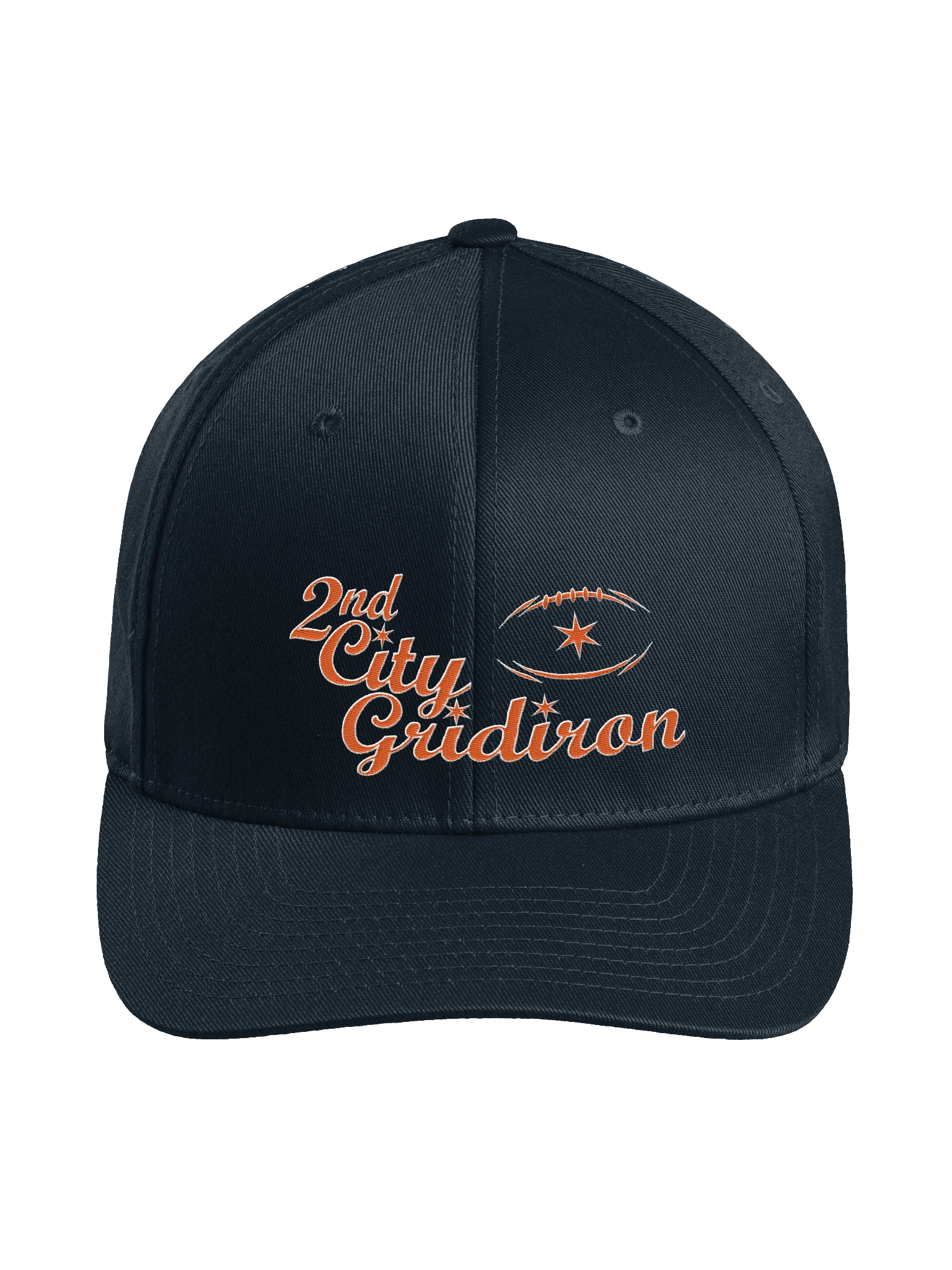 2nd City Gridiron Fitted Hat Orange Logo product image (1)