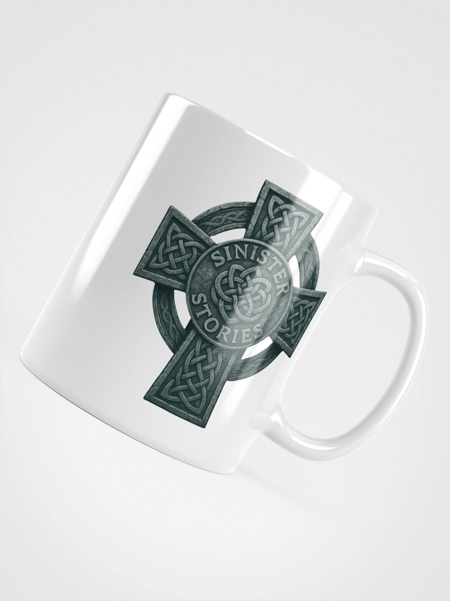 Sinister Stories Celtic Cross Mug – White Edition (Double-Sided Mystical Symbol) product image (11)