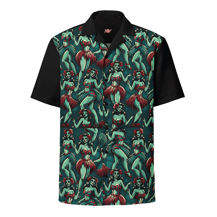 Hula zombie Pin-up girl Hawaiian Shirt product image (1)