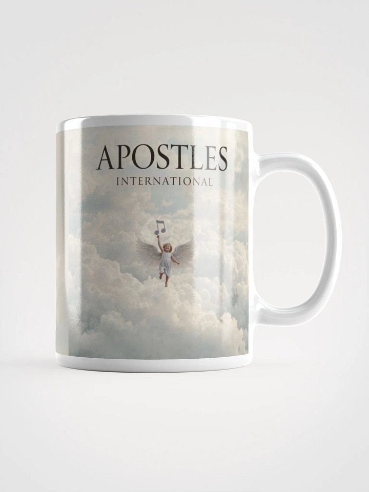 Apostles International Angel + Clouds Logo White Mug Cup product image (1)