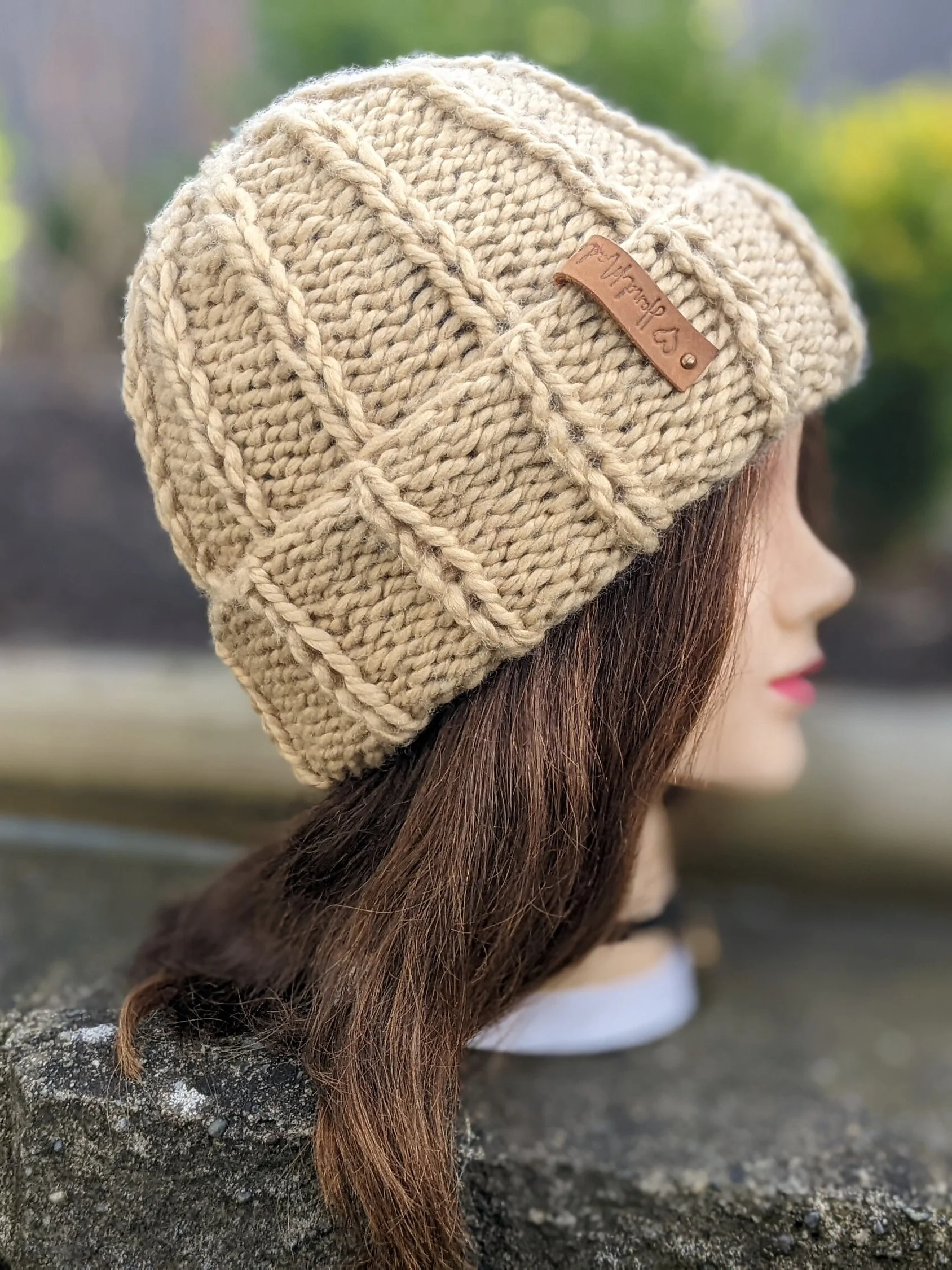 Almond Bulky Hat Knitting Pattern product image (4)