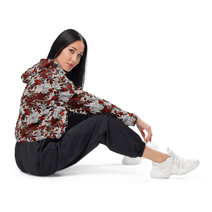 Floral Stripes | Women's Cropped Windbreaker product image (3)