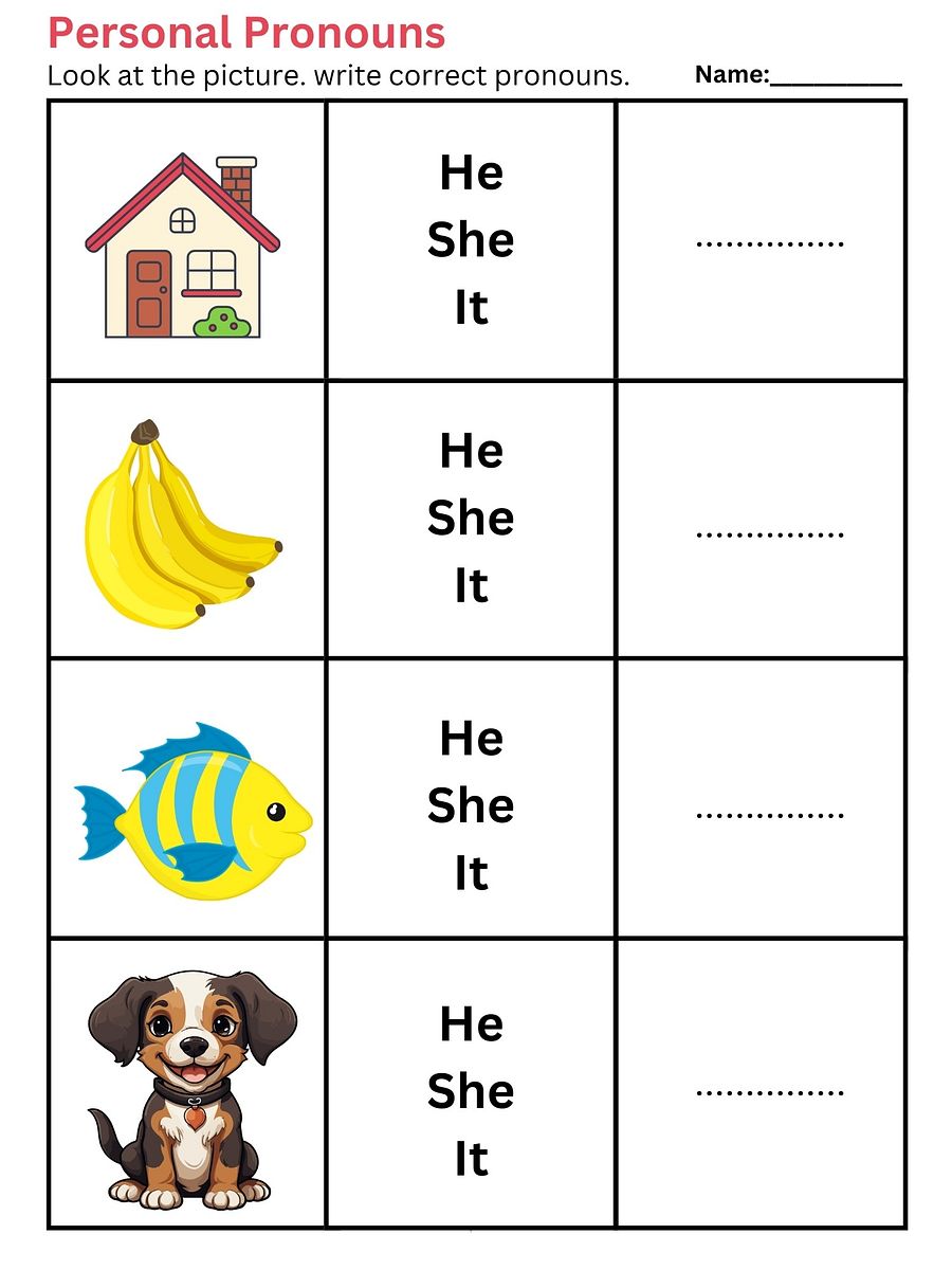 Personal Pronouns Worksheet product image (3)