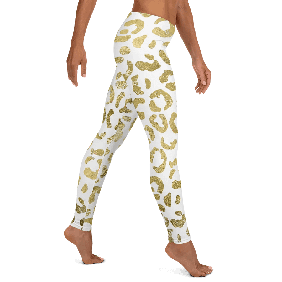 White and Gold Leopard Overlay Print Leggings – Elegant, Bold & Ultra-Stylish product image (11)