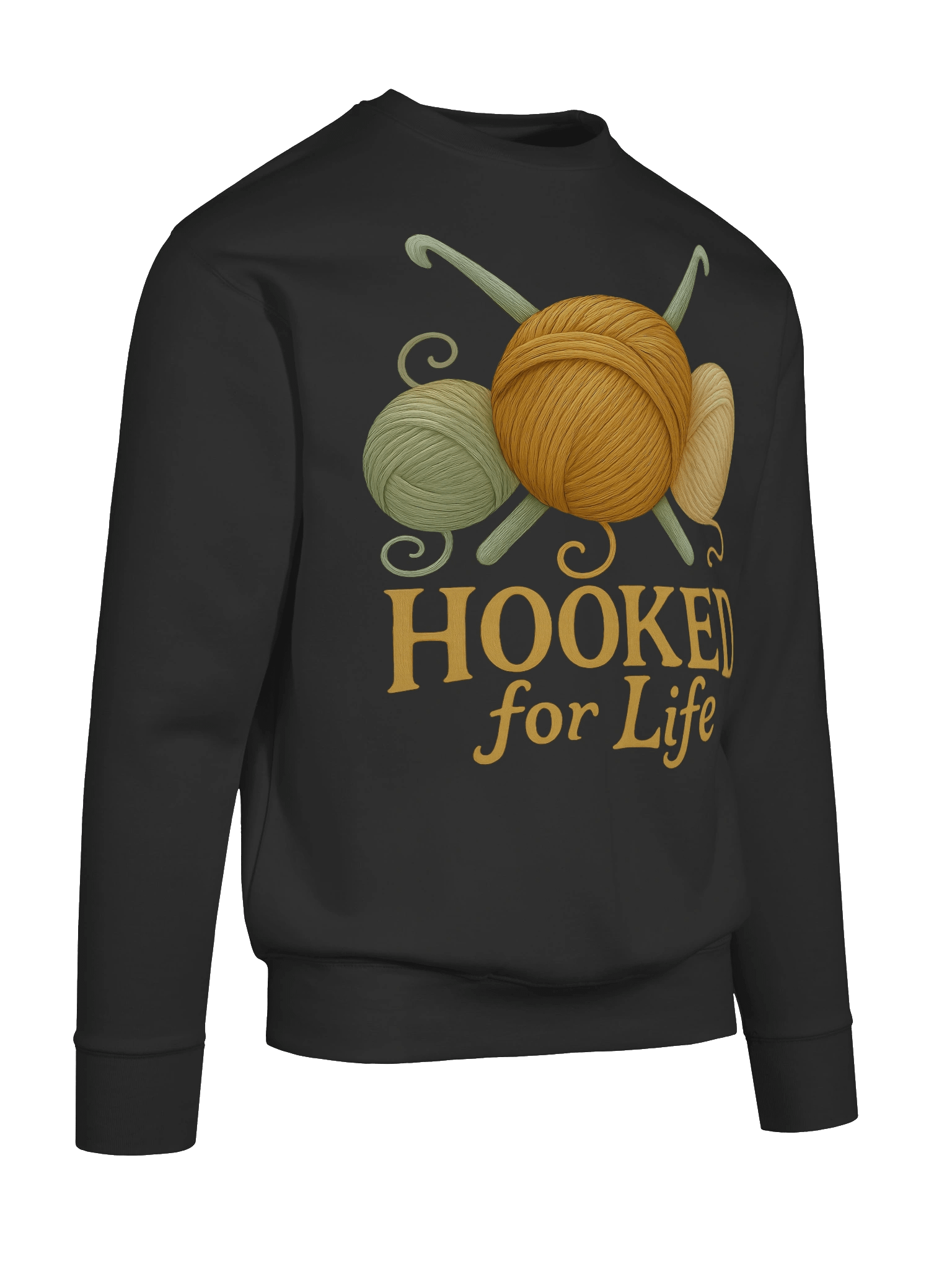 Hooked for Life Sweatshirt - Funny Crochet Shirt Gift for Knitters & Yarn Lovers product image (37)