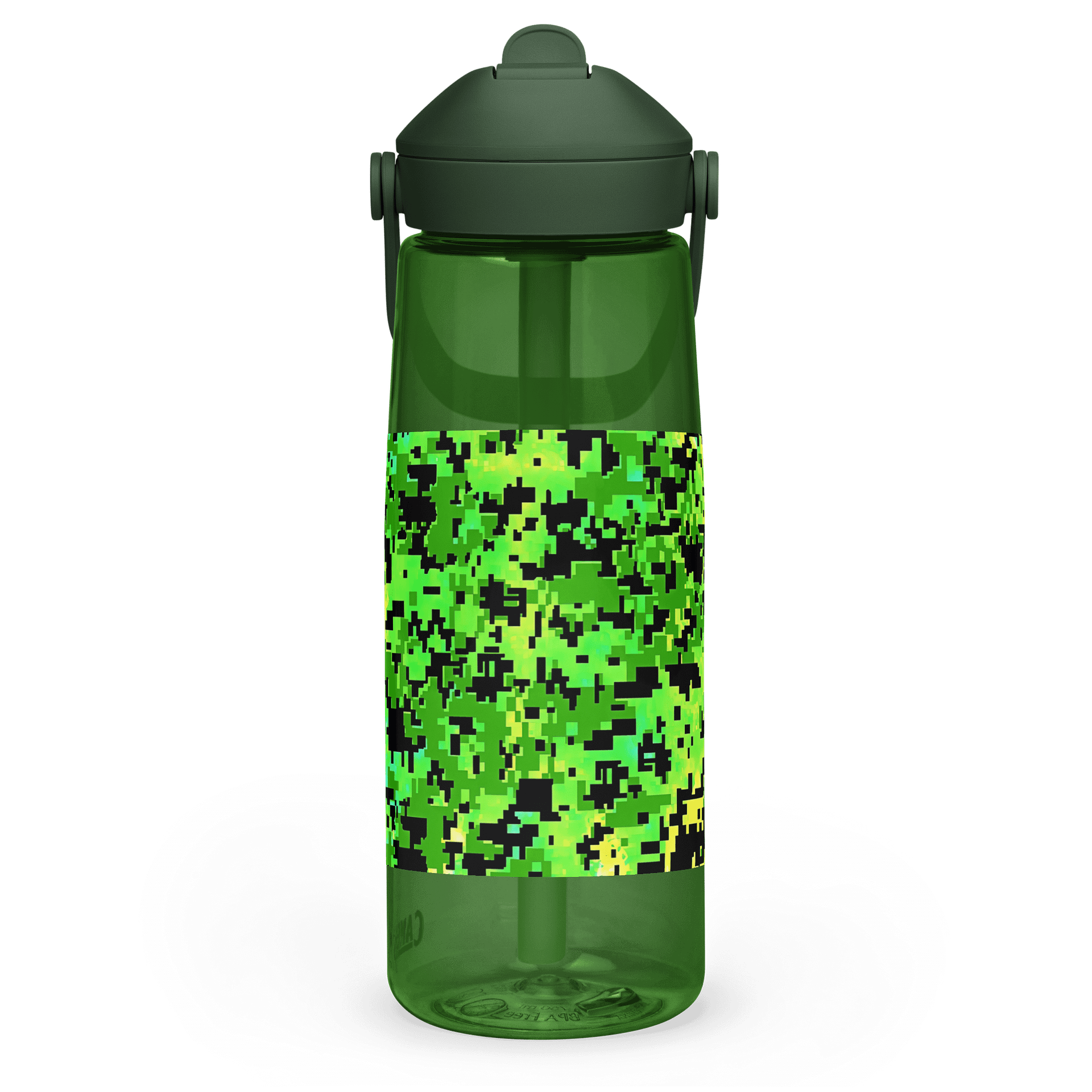 Pixelated Camo Flip Straw Water Bottle product image (3)
