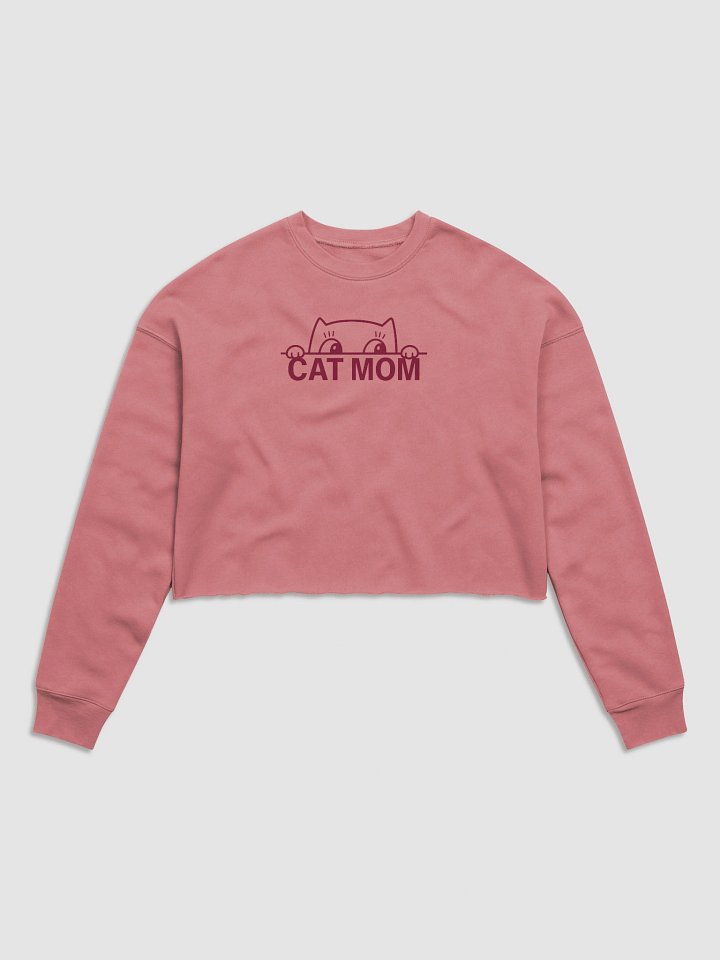 Funny Cat Mom Crop Top – Playful Peeking Kitty Pet Lover Shirt product image (1)