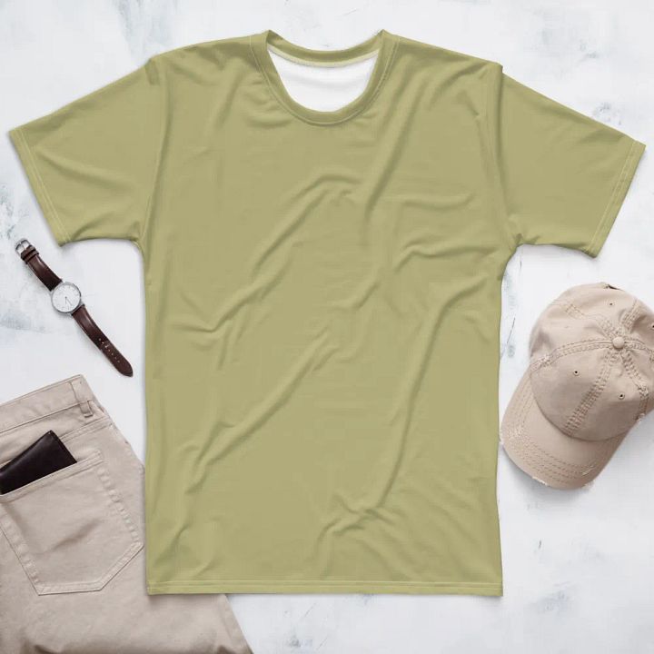 Plain Medium Yellow True Summer Men's Crewneck Polyester Heavyweight Premium T-Shirt by Treasure Pie product image (1)