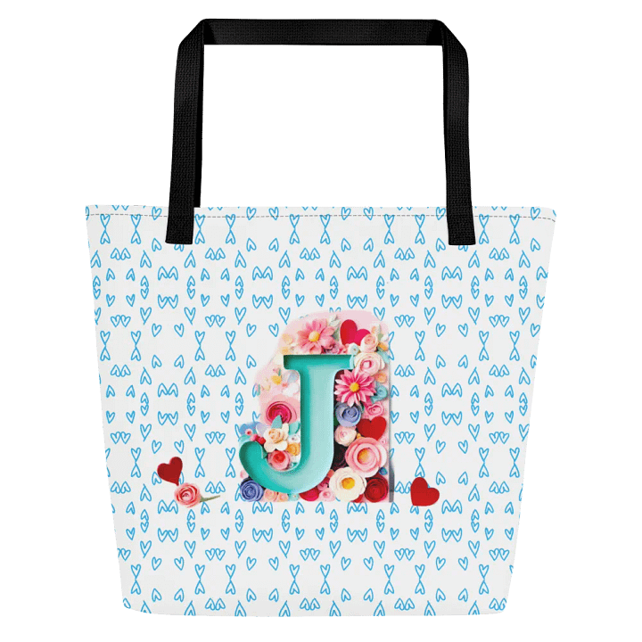 Valentine’s Monogram Letter j(4) White Tote Bag product image (1)