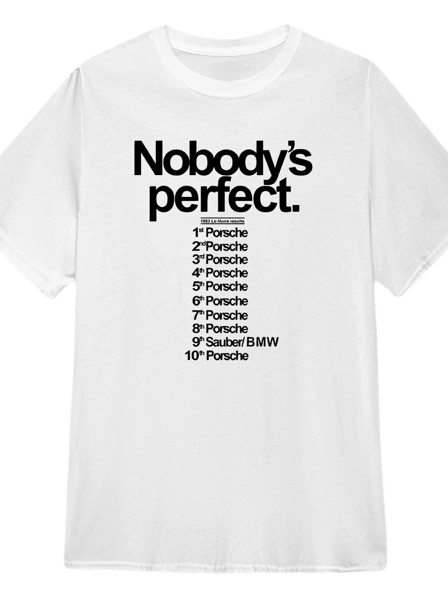 Nobody’s Perfect Mans 1983 Porsche T-Shirt product image (1)