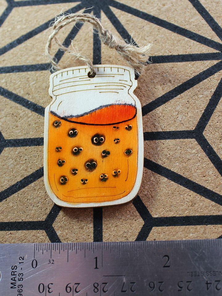 Wooden Sprite Boba Keychain product image (1)