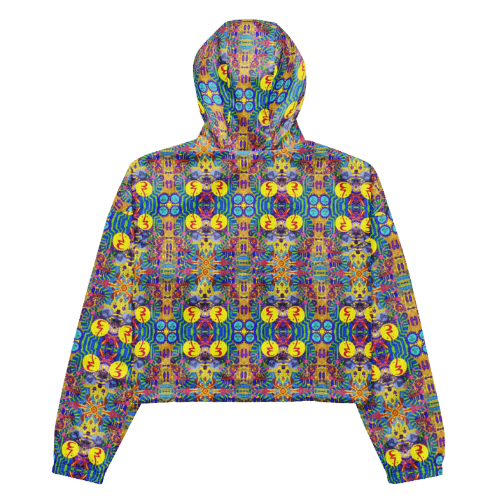 Abstract Colourful Doodles Ladies Cropped Hoodie Windbreaker product image (1)