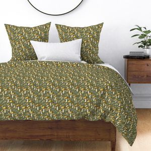 Seamless Pattern - Golden Mushrooms on Light Green product image (2)
