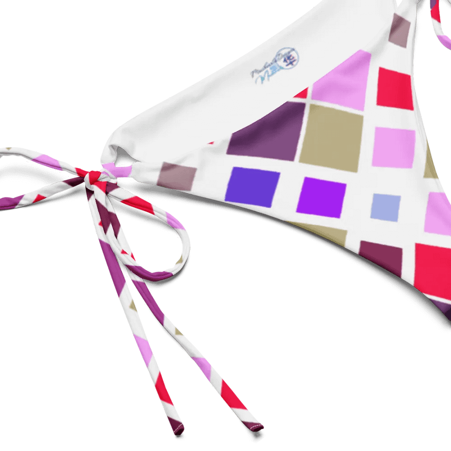 Colorful Square Pattern Design String Bikini Bottom - v3 product image (3)