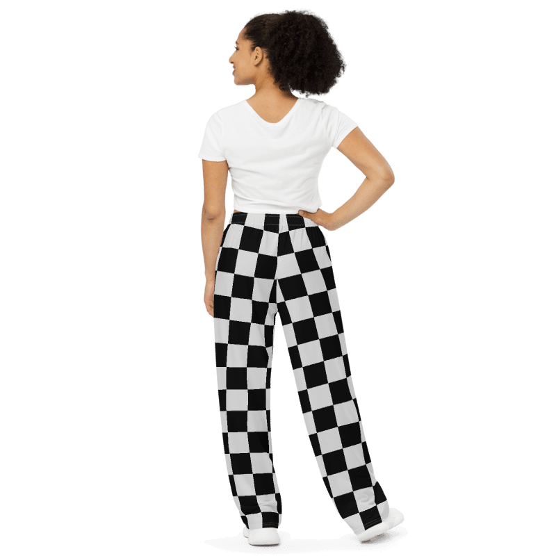 Black and Light Grey Checkered Pants Unisex 2XS - 6XL Sizes product image (9)