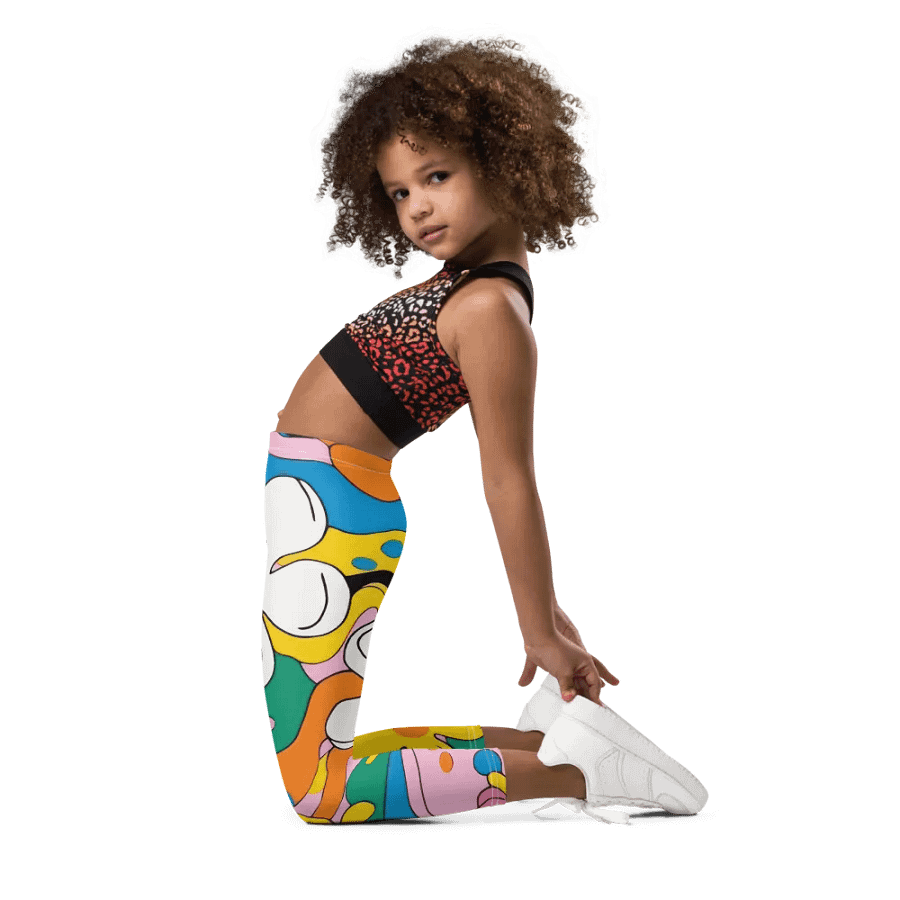 Retro Floral All-Over Print Girl's Leggings product image (8)