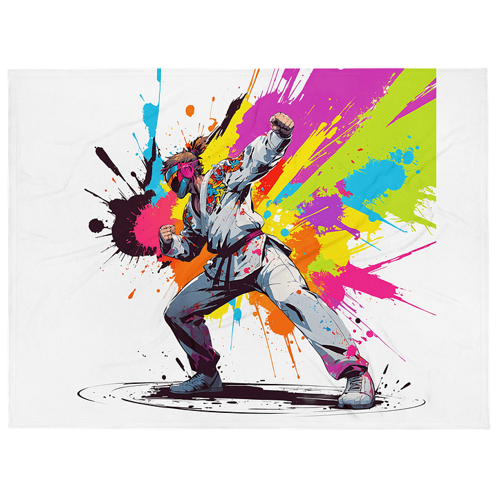 Throw Blanket ( D_0144_Color Kick Taekwondo Boy of the Streets ) product image (1)