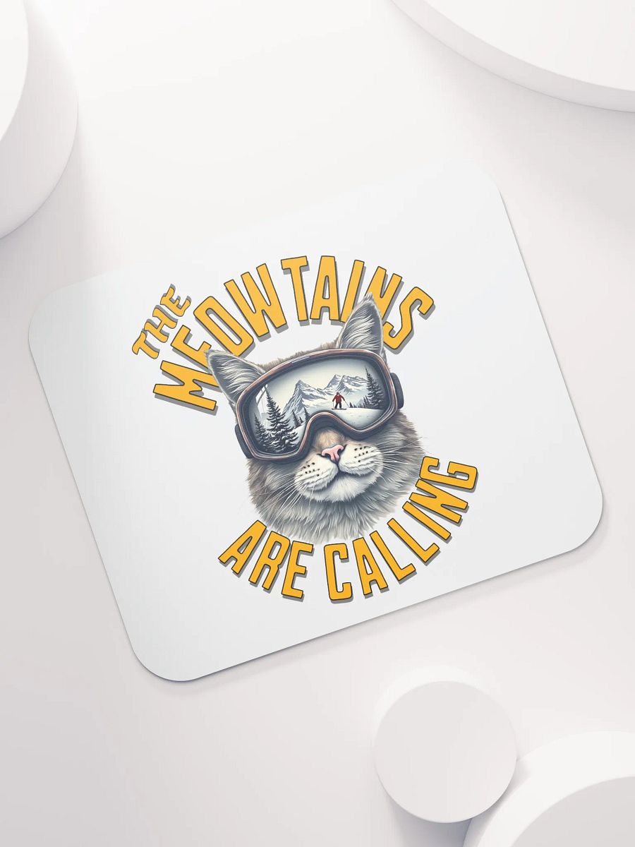 The Meowtains Are Calling Cat Skiing Mouse Pad product image (5)