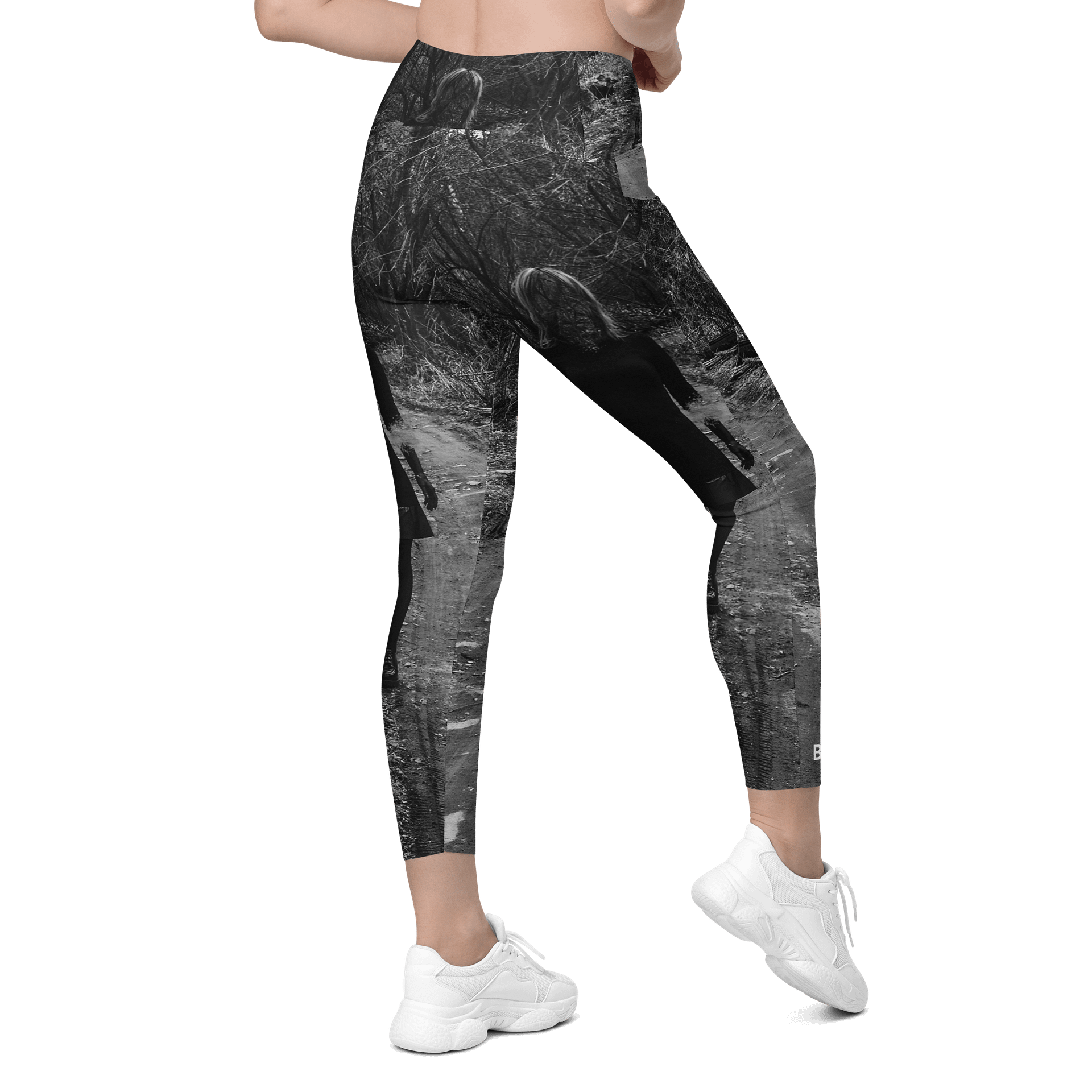 'Music For Horror Films' Sun-Protect Crossover Leggings with Pockets product image (9)