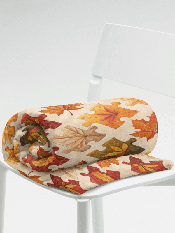 Cozy Fuzz: Autumn Jigsaw Puzzle Printed Throw Blanket product image (2)