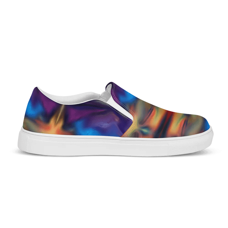 Colorful Pattern Womens Canvas Slip-On Shoes | Rainbow Pattern Shoes product image (10)