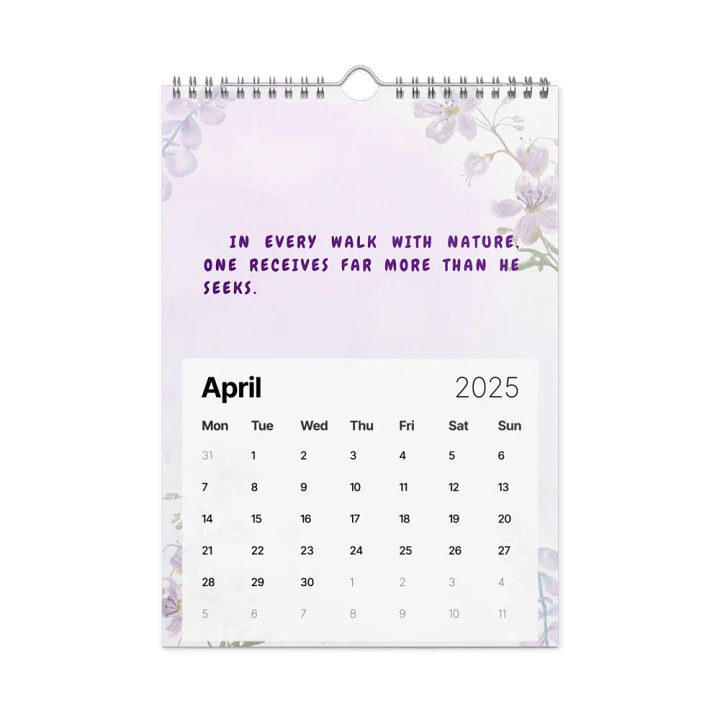 FLORAL INSPIRATIONAL QUOTES WALL CALENDAR 2025 product image (1)