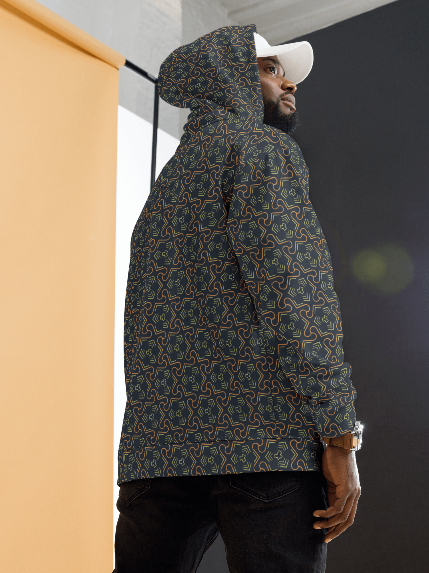 Groovy Grove Geometric Allover Print Hoodie for Men and Women product image (5)