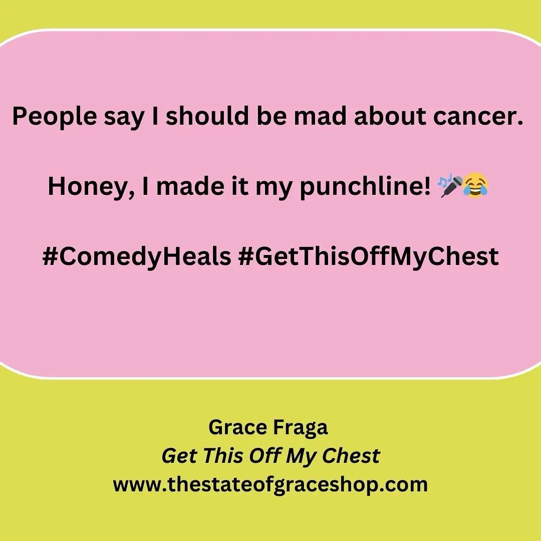 Do you believe laughter can heal? Drop a 🎭 if comedy got you through something tough—or tag someone who needs a laugh today 💗👇 #ComedyHeals #GetThisOffMyChest #CancerSurvivor #LaughterIsMedicine #GraceFraga #FunnyWomen #ResilienceWithHumor