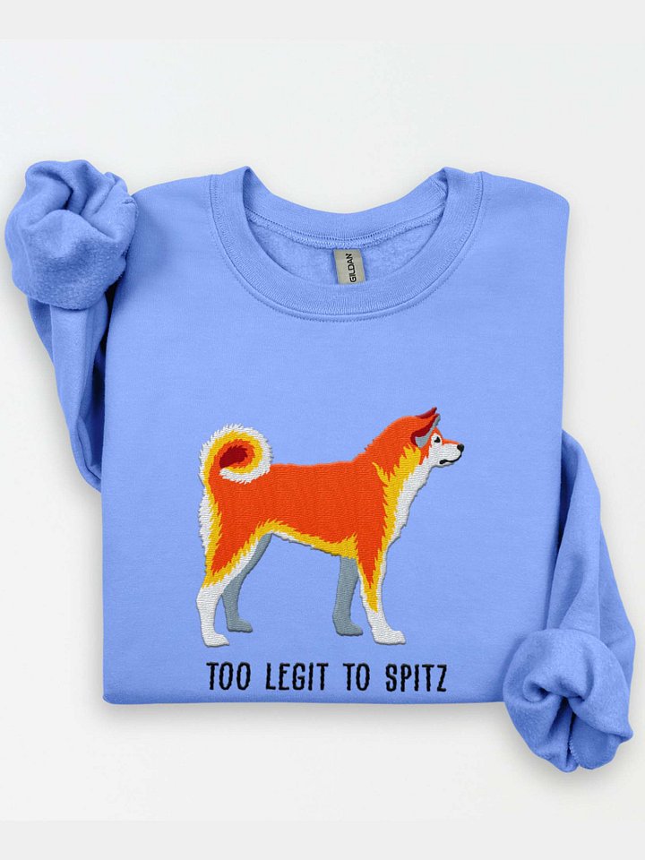 Too Legit to Spitz Sweatshirt (Embroidered) of a Japanese Akita Inu(Red) product image (1)